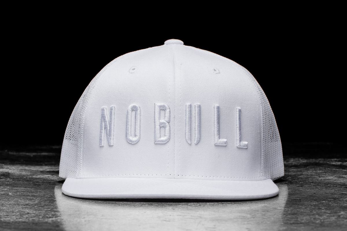 Nobull Flat-Brim Trucker Women\'s Hats White | Australia (AF0315)